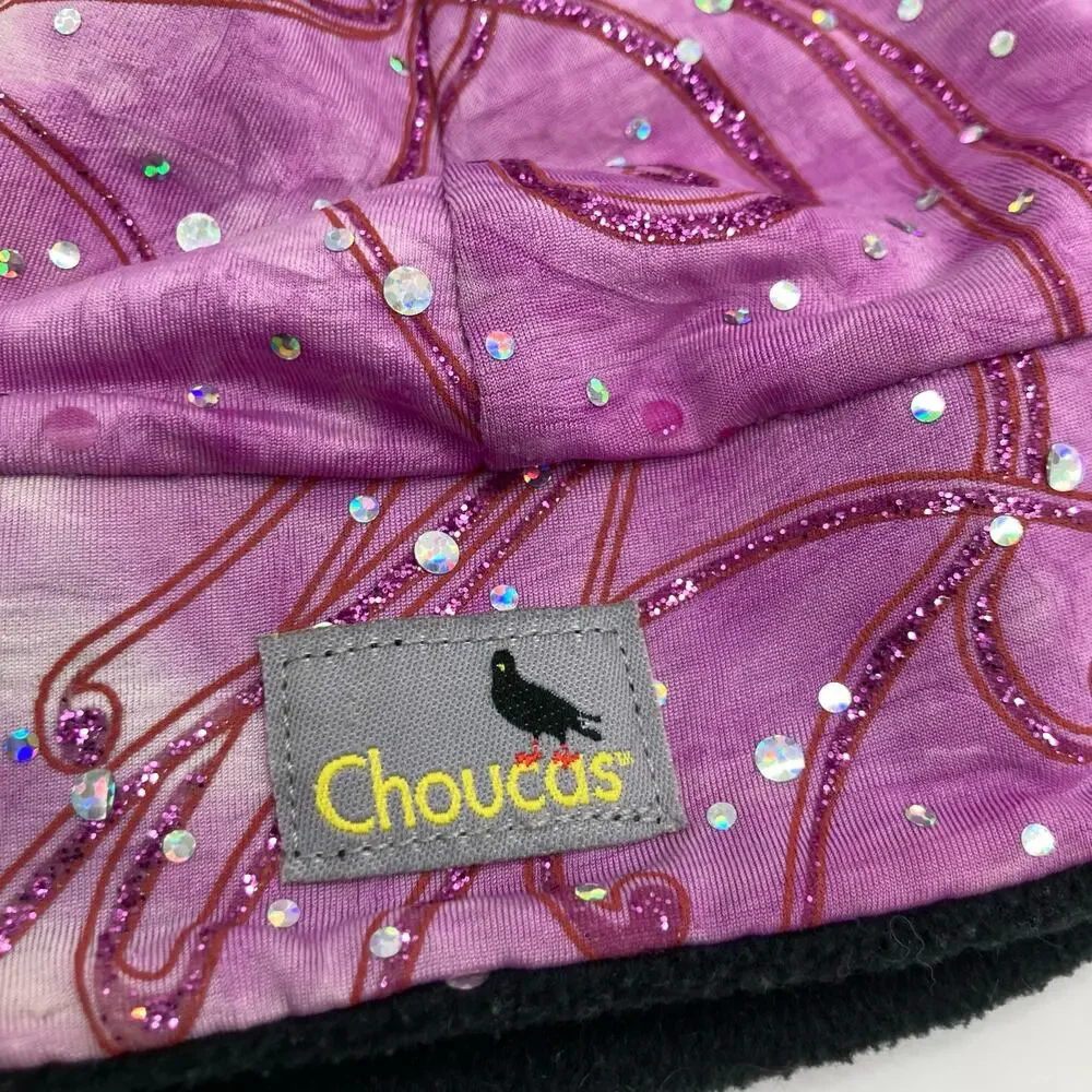Choucas Kids 2-5 GLIDE Pink Tie-Dye Rhinestone Fleece Lined Winter Hat Outdoors